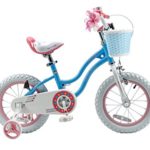 RoyalBaby Stargirl Girl’s Bike with Training Wheels and Basket, Perfect Gift for Kids. 12 Inch, 14 Inch, 16 Inch, Blue / Pink