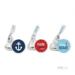 Andaz Press Nautical Baby on Board Boy Girl Twins Gender Neutral Baby Shower Collection, Thank You Chocolate Drop Label Stickers Trio, Fits Hershey’s Kisses, 216-Pack