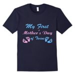 Men’s First Mother’s Day T-shirt , Gift for Mother of Twins 3XL Navy