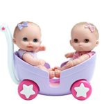 LIL’ CUTESIES TWIN DOLLS IN STROLLER – 8.5” All vinyl water friendly dolls for children Ages 2+ – Designed by Berenguer