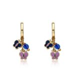Little Miss Twin Stars 14k Gold-Plated Hoop Earring With & Butterflies & Crystal Cluster Dangle