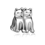 Q&Charms Twins Cat Charms Sale Cheap European Bead Fit Pandora Chamilia Charms Bracelet
