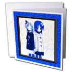 3dRose Anime Twins – Greeting Cards, 6 x 6 inches, set of 6 (gc_21235_1)