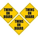 Zone Tech Twins On Board MAGNET – safe caution safety sign children magnetic – 3 Pack