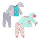Boy Girl Twin Outfits, 6 Pack Baby Pants Clothing Set, Cute Twins Clothing for Boy and Girl Clothes