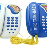 My First Phone Twin Telephones Wired Intercom Children’s Kid’s Toy Telephone Set w/ 2 Telephones, Ringing Sound, Talk to Each Other (Blue)