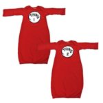 We Match! Baby Adorable Thing 1 & 2 Twins Layette Gown Set Super Soft Baby Outfits (Red)
