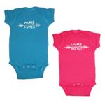 We Match! Unisex Baby Twin Set 2-Pack Womb Mates (Arrows) Bodysuits (Cobalt/Hot Pink, Newborn)