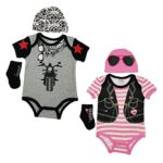 Boy Girl Twin Outfits, 6 Pack Baby Bodysuit Set, Cute Twins Clothing for Boy and Girl