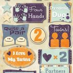 Karen Foster Design Acid and Lignin Free Scrapbooking Sticker Sheet, Terrific Twins