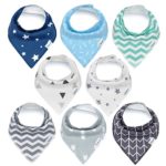 Baby Bandana Drool Bibs, Unisex 8-Pack Gift Set for Drooling and Teething, 100% Organic Cotton, Soft and Absorbent, Hypoallergenic – for Boys and Girls by KiddyStar