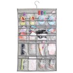 mDesign Fabric Baby Nursery Closet Organizer for Hats, Bows, Shoes, Socks – Hanging, 48 Pockets, Gray