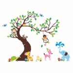 Rainbow Fox Lovely Blooms Zoo Nursery Children’s Room Decorative Wall Stickers (RF1214)
