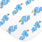 One Soft & Cozy Fitted Muslin Cotton Baby Crib Sheet. Cute Blue Prints For Boys, Infants, Toddlers Christmas, Baby Shower Gifts. Premium Machine Washable & Dryer Friendly Sheets.