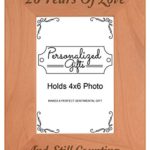 20th Anniversary Gifts 20 Years and Counting Natural Wood Engraved 4×6 Portrait Picture Frame Wood