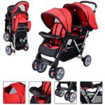 Foldable Twin Baby Double Stroller Kids Jogger Travel Infant Pushchair Red