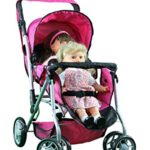 Mommy & Me TWIN Doll Pram Back to Back with Swiveling Wheels & Free Carriage Bag – 9668