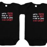 Twin Boys Gift Set (Includes 2 Black Bodysuits – dadlucky, size 6-12 mo)