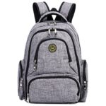 Big Sale – Baby Diaper Bag Waterproof Travel Diaper Backpack with Changing Pad and Stroller Clips (Gray)