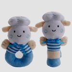 Baby Boy Toys- Soft Rattle and Sqeaker Set- Plush Blue Lamb- Sensory Activity Cute Unique Shower Gifts Idea for Crib-Newborn 0 to 24 months old Infant New Babies Twins