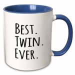 3dRose mug_151545_6 “Best Twin Ever Gifts for twin brothers or sisters” Two Tone Blue Mug, 11 oz, Blue/White