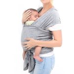 BoJo Baby Sling Carrier, Natural Cotton Nursing Baby Wrap Suitable for Newborns to 35 lbs, Soft, Comfortable and Breathable Breastfeeding Cover, Hands-Free Sling Baby Holder for Infant Grey