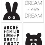 8″x10″ Black and White Nursery Prints for Baby and Children Room Decor & Decorations Perfect for Baby Shower Gift Ideas