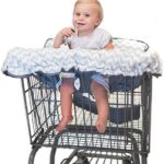 Premium 2-in-1 Cotton Shopping Cart Cover | High Chair Cover for Baby & Infant with Comfortable Pillow, Cell Phone Carrier, Teether, and Bonus Toy Straps – Summer Grocery Cart Cushion for Boy or Girl
