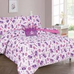 Elegant Home Multicolors Pink White Purple Beautiful Princess Crown Design 6 Piece Twin Size Comforter Bedding Set for Girls /Kids Bed In a Bag With Sheet Set & Decorative TOY Pillow # Crown (Twin)