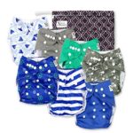 Nautical Baby Cloth Pocket Diapers 7 Pack, 7 Bamboo Inserts, 1 Wet Bag by Nora’s Nursery