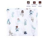 Baby Bamboo Blanket Muslin Swaddle Blanket, Soft Organic Boys and Girls Bath Towel by Feihoudei (Plant)