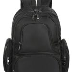 Sleeping Lamb Baby 16 Pockets Waterproof Travel Backpack Diaper Bag, Black