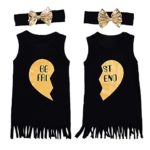 StylesILove Kids Girl Best Friend Twins Sleeveless Tassel T-shirt Dress With Bow Headband