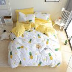 ORoa Fruit Pie Pineapple Printed 100% Cotton Luxury Soft Bedding Set 3 Pieces Kids Bedding Duvet Cover Pillowcases Best Bedding Christmas Gifts for Kids Twin Size(Twin, Pineapple)