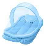 Elevin(TM)2017 Infant Child Baby Bed Portable Mosquito Mesh Net Folding Baby Crib Netting Summer Autumn Portable Baby Cots Newborn Foldable Crib Net with Sleeping Pad (8552cm, Blue)
