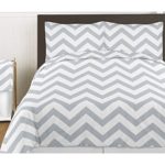 Sweet Jojo Designs 4-Piece Gray and White Chevron Children’s and Kids Zig Zag Girl or Boy Twin Bedding Set Collection