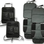 Car Seat Protector and Kick Mat Car Back Seat Cover (4 pack) – 2 sets of Car Seat Protectors and Kick Mat Backseat Organizers – Covers Great for Child & Baby Carseats, Dog Mats