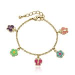 Little Miss Twin Stars Charming Treats 14k Gold-Plated Multiple Charms Bracelet