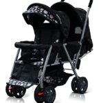 ADELINA Designer Double Stroller, Black