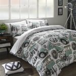 CLASSIC VW CAMPER VAN PATCHWORK MINT GREEN GREY USA TWIN (135CM X 200CM – UK SINGLE) DUVET COMFORTER COVER