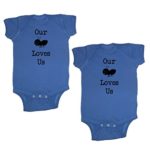 We Match! Unisex Baby Twin Set 2-Pack Our Aunt (Ant) Loves Us Bodysuits (Royal, Newborn)