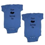 We Match! Unisex Baby Twin Set 2-Pack Our Aunt (Ant) Loves Us Bodysuits (Royal, Newborn)