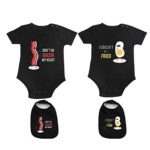 YSCULBUTOL Baby Bodysuits for Unisex Boys Girls Long Sleeve White Twin Clothes Boy Girl Perfect Together Newborn to 12 Months (Black, 3-6 Months)