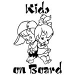 Kids on Board / Boy Girl Twins / Vinyl Decal Sticker (BB-06) (7.5″ x 5″)