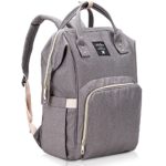 Lifecolor Diaper Bag Multi-functional Nappy Bags Waterproof Travel Mom Backpack for Baby Care, Large Capacity, Stylish and Durable(Gray)
