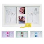 Baby Handprint Footprint Photo Frame Kit by Kubai for Newborn Girls & Boys (Free Date & Name Stamp) Choice of Mats to fit Room Wall Nursery – Mold Free – Best Personalized Gifts for Shower Registry.