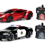Jada Toys Hyperchargers Heat ’16 Chevy Camaro SS and Lykan Hypersport RC/Radio Control car/Vehicle – Chase Twin Pack with USB Charging and Batteries Included (2 Piece), 1 Scale