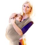 Baby Wrap Carrier – Ergo Baby Carrier by SnugglyChuck – Baby Sling, Nursing Cover and Baby Slings and Wraps for Infants and Newborn – Soft Ergonomic Stretchy Perfect Baby Shower Gifts (Grey)