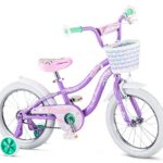 Schwinn Jasmine Kids Bicycle 16″ wheel size, age 4 to 7 with training wheels, girl’s purple