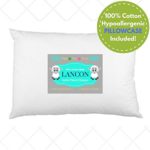 Toddler Pillow with Pillowcase by LANCON Kids – White 13 x 18, 100% Cotton, Premium Quality, Soft Hypoallergenic & Machine Washable. Perfect Small Pillow for Kids Age 2+